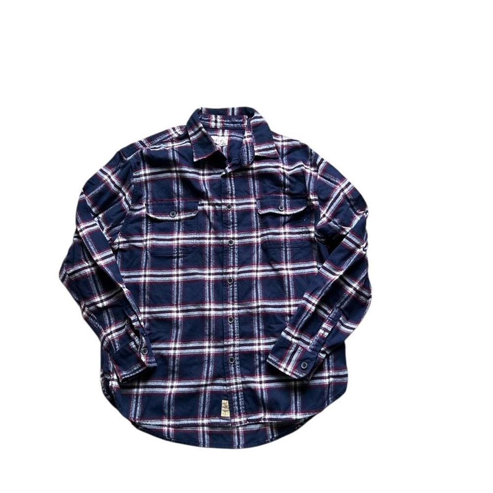 Flannel Shirt Men XL 100% Cotton Button up Plaid Thick Outdoor Barn Chore Grunge